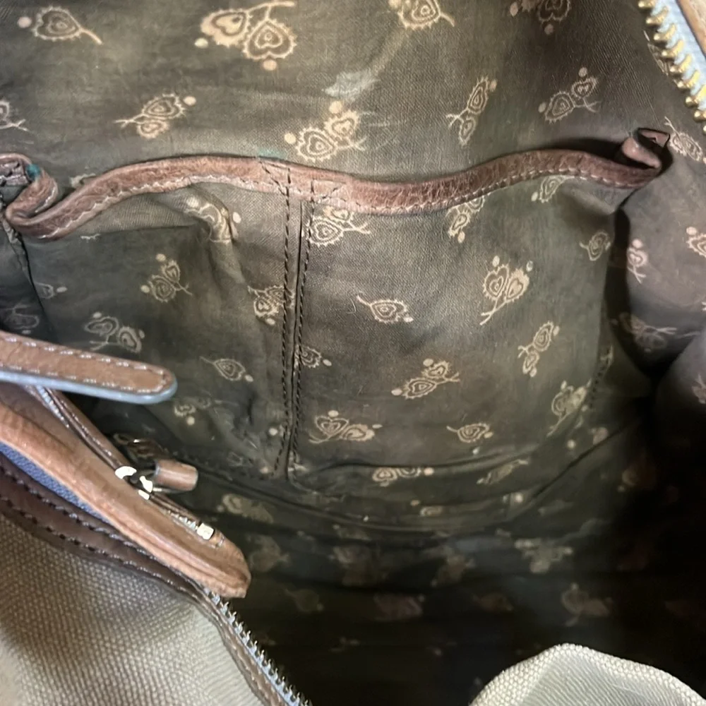 Anthropologie Schuler And Sons Canvas and Leather tote shoulder bag - Picture 6 of 7